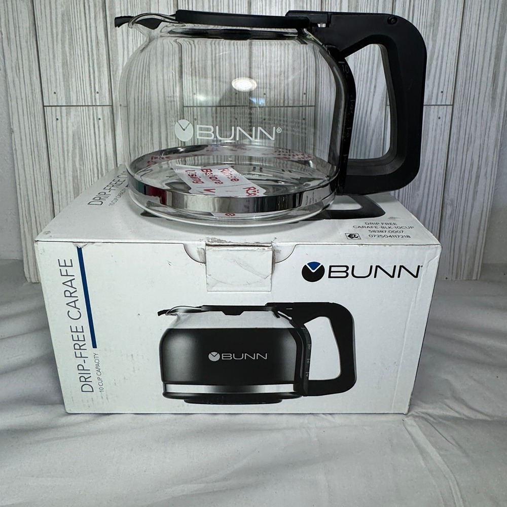 Bunn 10 Cup Drip-Free Coffee Carafe Black Handle Glass Replacement 58387.0007
